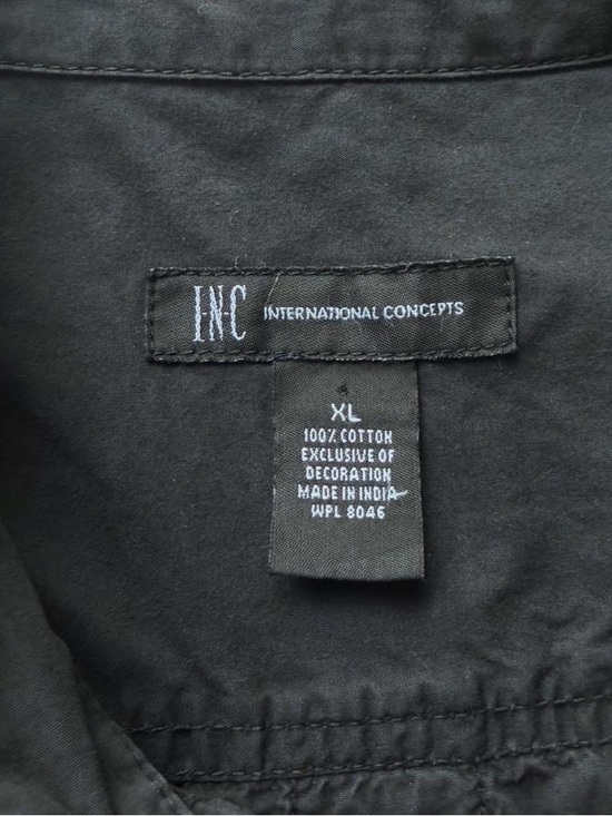 INC International Concepts Long Sleeve Snap Button Up Size XL Black Skull Grunge - Picture 8 of 11